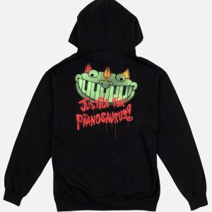 Poppy Playtime Justice For Pianosaurus Black Hoodie