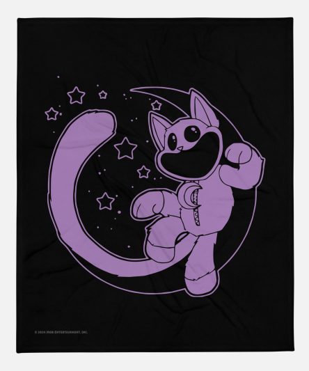 Poppy Playtime CatNap Moon Black Throw Blanket
